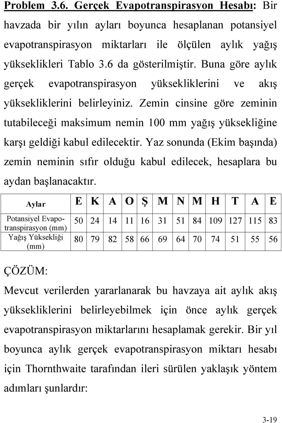 Zemin cinsine göre zeminin tutabileceği maksimum nemin 100 mm yağış yüksekliğine karşı geldiği kabul edilecektir.