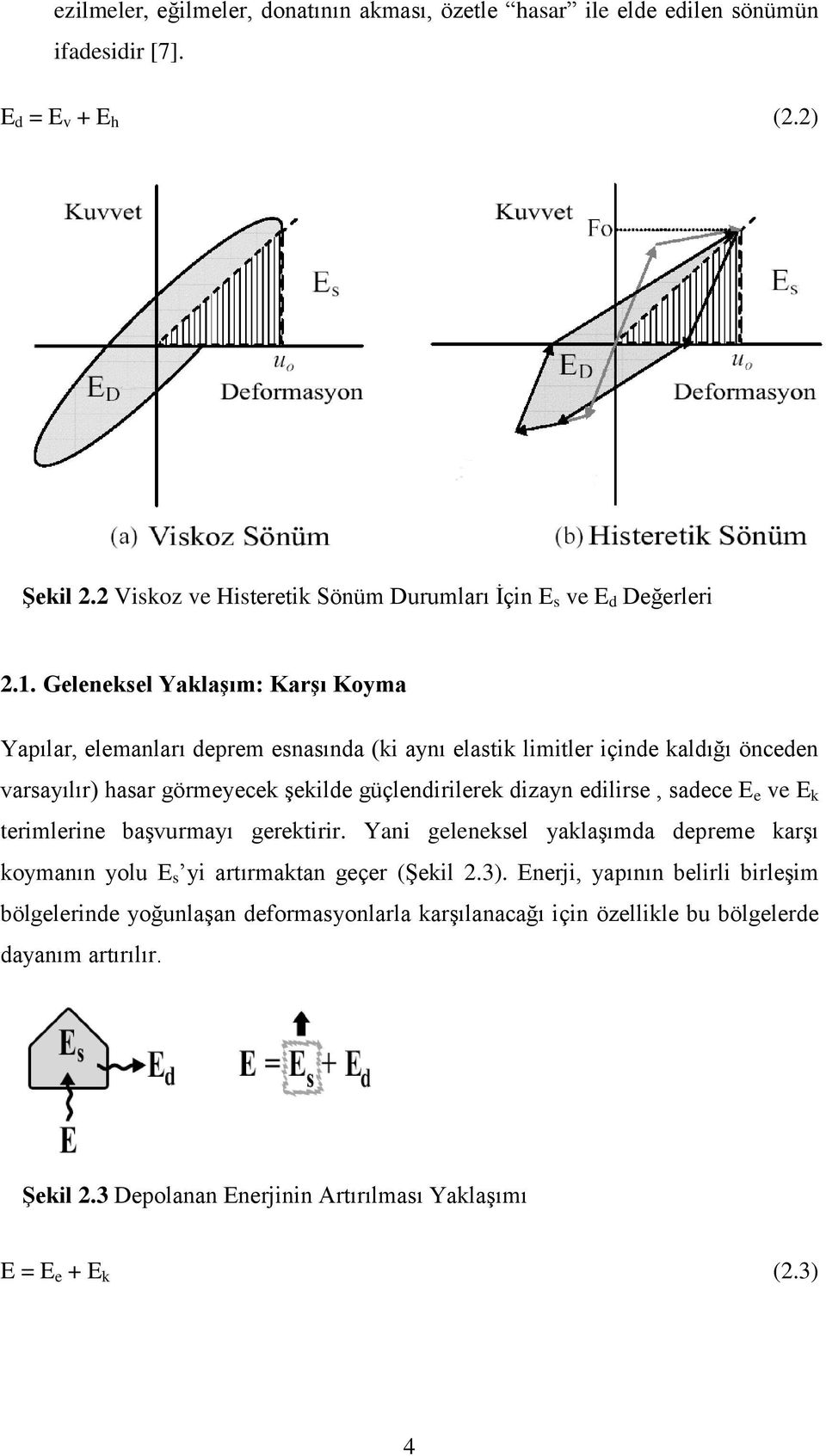 Geleneksel YaklaĢım: KarĢı Koyma Yapılar, elemanları deprem esnasında (ki aynı elastik limitler içinde kaldığı önceden varsayılır) hasar görmeyecek şekilde güçlendirilerek dizayn