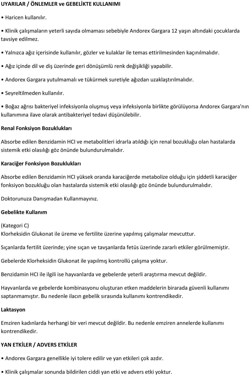 ANDOREX GARGARA 120 ml - PDF Ücretsiz indirin