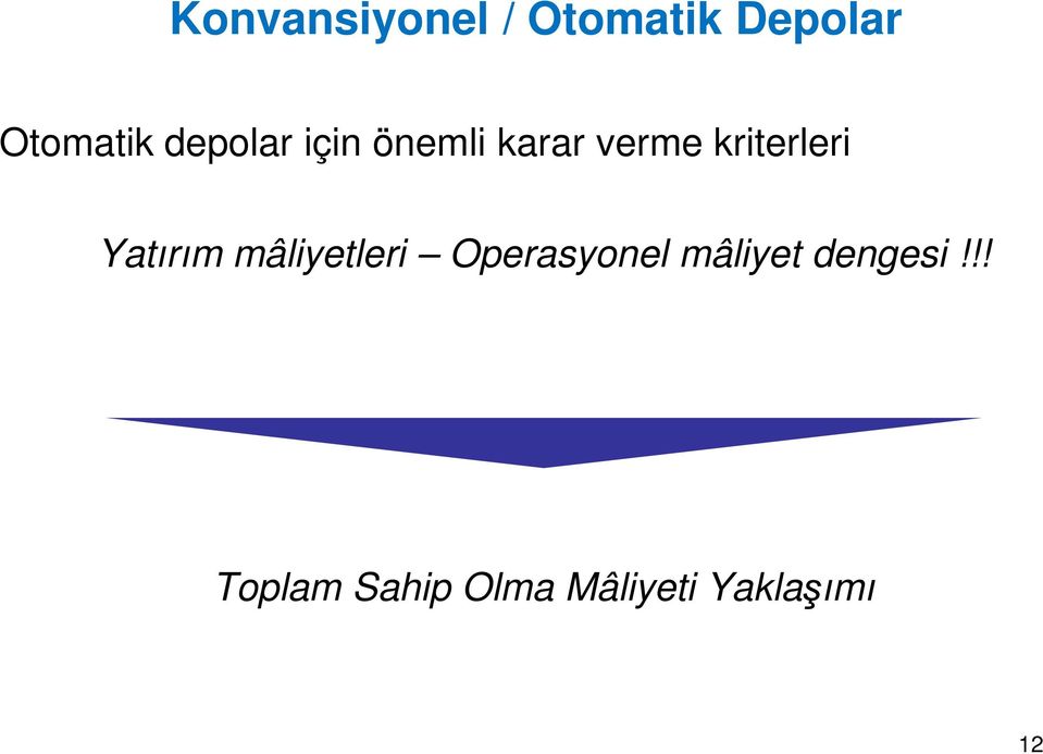 mâliyetleri Operasyonel mâliyet