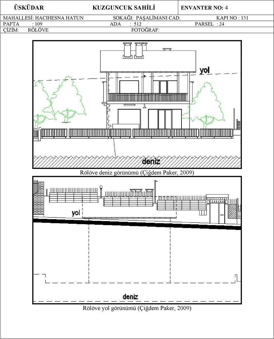 KAPI NO : 131 PAFTA : 109 ADA : 512 PARSEL : 24 ÇİZİM:
