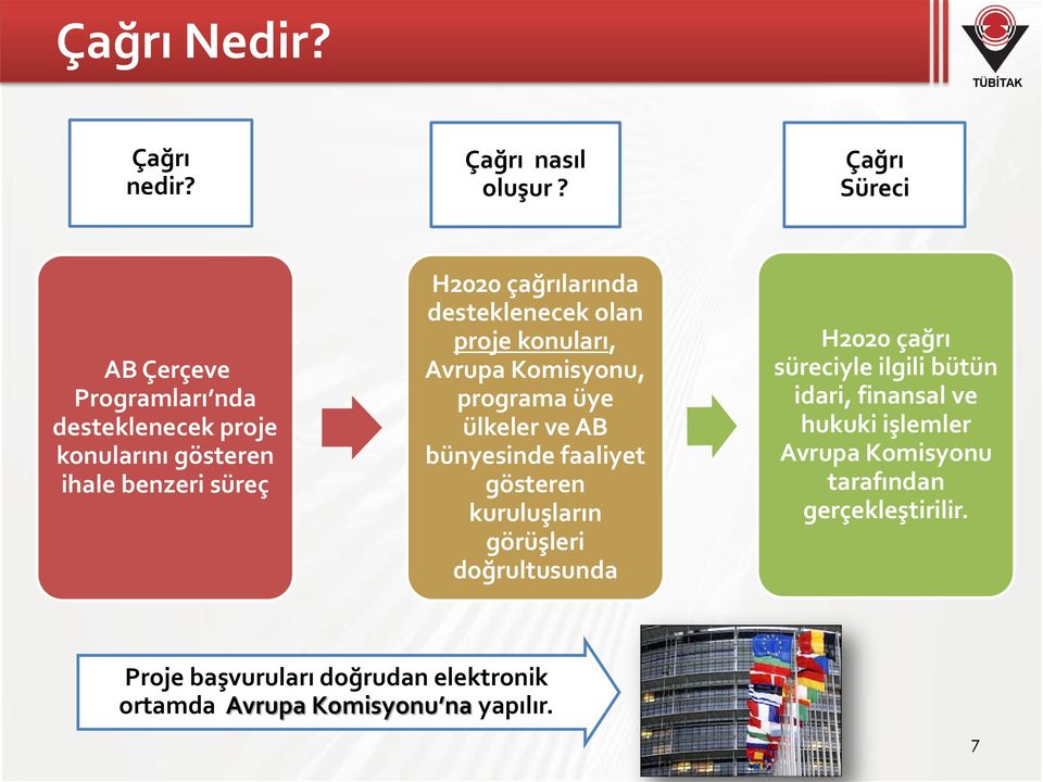 desteklenecek olan proje konuları, Avrupa Komisyonu, programa üye ülkeler ve AB bünyesinde faaliyet gösteren kuruluşların