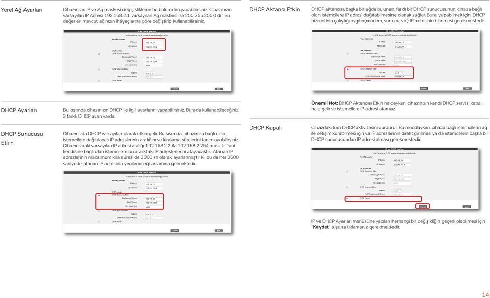 DHCP Aktarıcı Etkin DHCP aktarıcısı, başka bir ağda bulunan, farklı bir DHCP sunucusunun, cihaza bağlı olan istemcilere IP adresi dağıtabilmesine olanak sağlar.