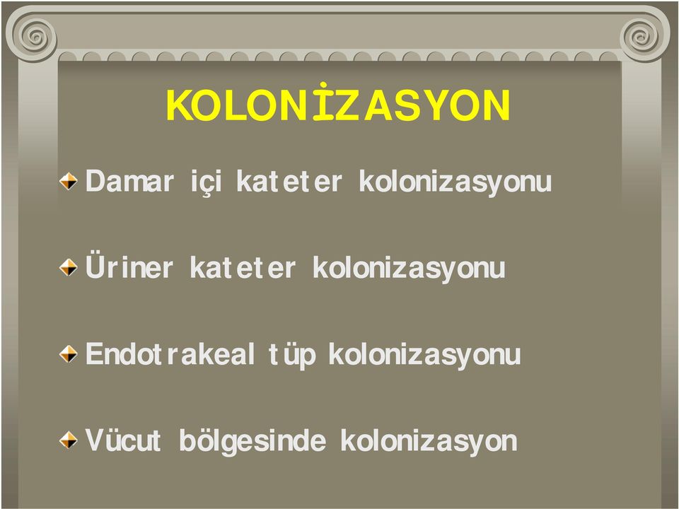 kolonizasyonu Endotrakeal tüp