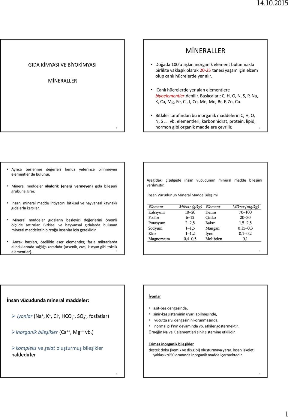 1 Bitkiler tarafından bu inorganik maddelerin C, H, O, N, S. vb. elementleri, karbonhidrat, protein, lipid, hormon gibi organik maddelere çevrilir.