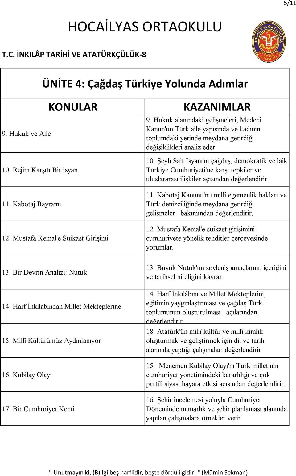 Şeyh Sait İsyanı'nı çağdaş, demokratik ve laik Türkiye Cumhuriyeti'ne karşı tepkiler ve uluslararası ilişkiler açısından 11.