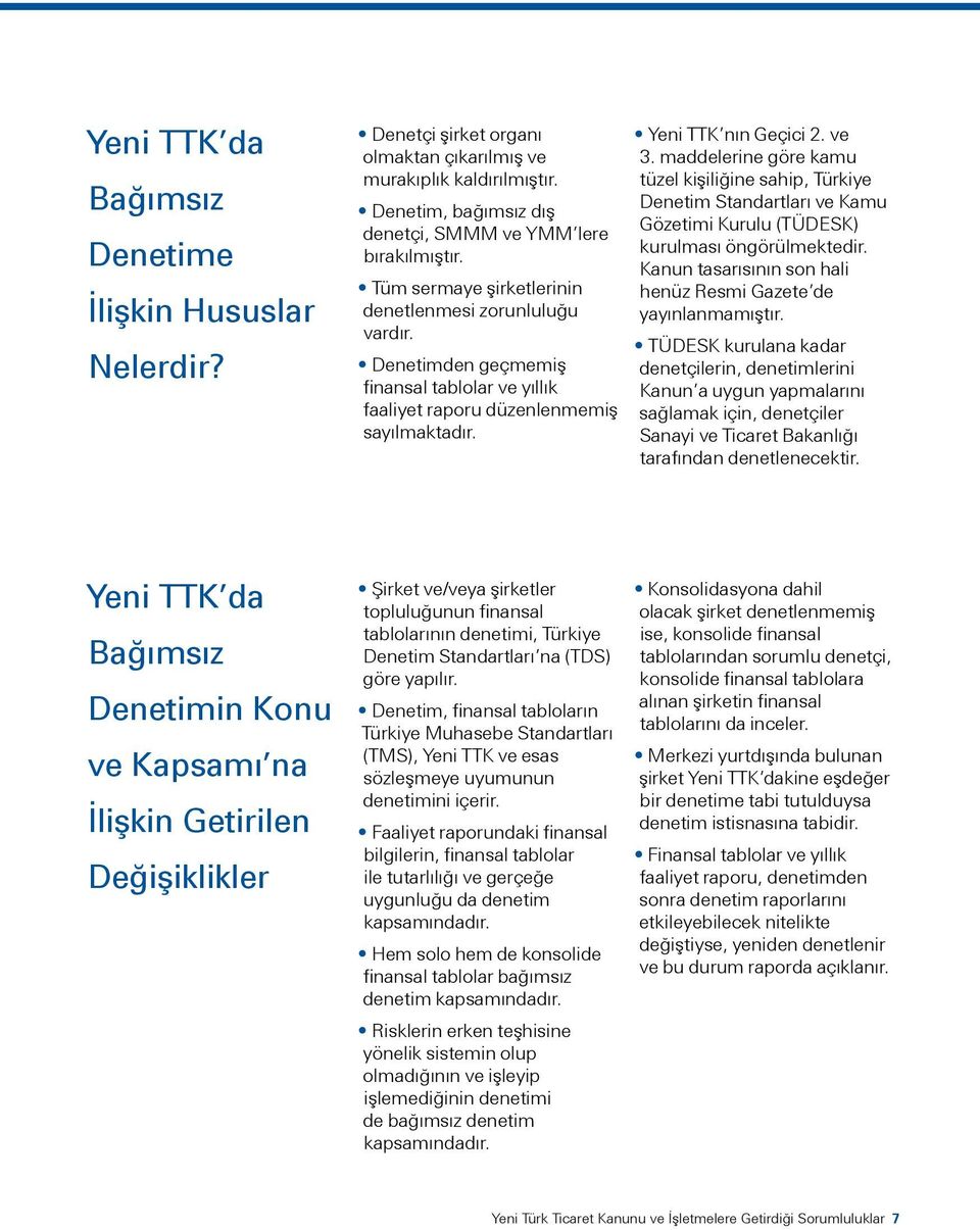 maddelerine göre kamu tüzel kişiliğine sahip, Türkiye Denetim Standartları ve Kamu Gözetimi Kurulu (TÜDESK) kurulması öngörülmektedir.