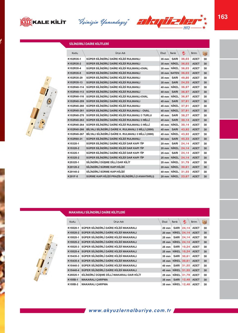 RULMANLI 3 MİLLİ (00) 3,92 K52R03 5,33 K53 SÜPER SİLİNDİRLİ DAİRE KİLİDİ DAR KAPI TİP, K532 SÜPER SİLİNDİRLİ DAİRE KİLİDİ DAR KAPI TİP, K5325 SÜPER SİLİNDİRLİ DAİRE KİLİDİ DAR KAPI TİP, K53252 SÜPER