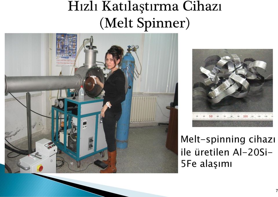 Melt-spinning cihazı ile