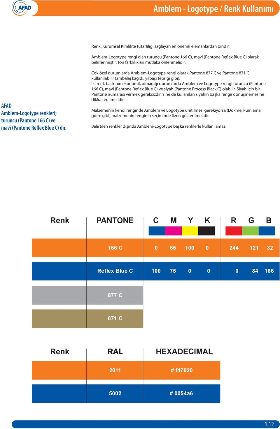 Çok özel durumlarda Amblem-Logotype rengi olarak Pantone ve Pantone kullanılabilir (ambalaj kağıdı, yılbaşı tebriği gibi).