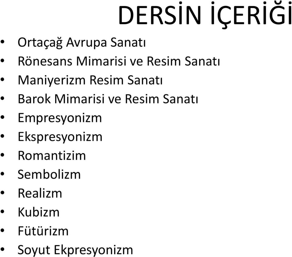 Barok Mimarisi ve Resim Sanatı Empresyonizm