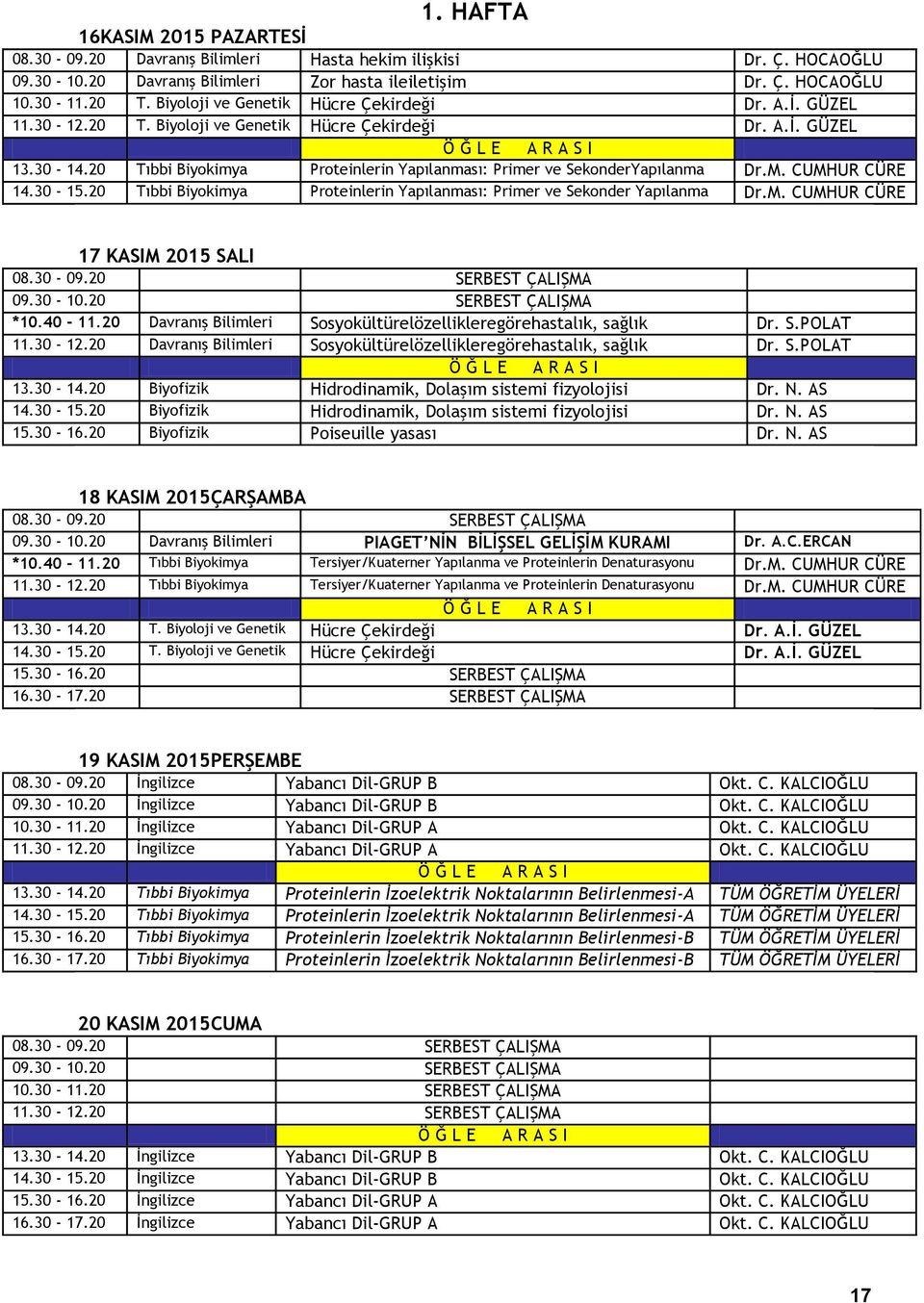 20 Tıbbi Biyokimya Proteinlerin Yapılanması: Primer ve SekonderYapılanma Dr.M. CUMHUR CÜRE 14.30-15.20 Tıbbi Biyokimya Proteinlerin Yapılanması: Primer ve Sekonder Yapılanma Dr.M. CUMHUR CÜRE 17 KASIM 2015 SALI *10.