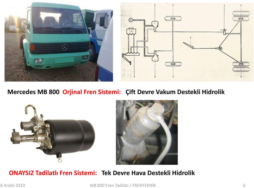 Tadilatlı Fren Sistemi: Tek Devre Hava