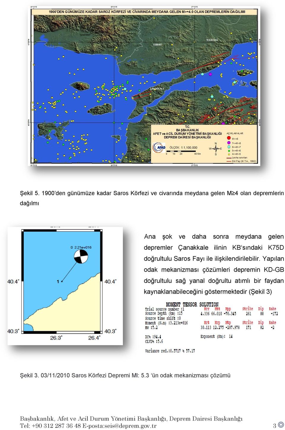gelen depremler Çanakkale ilinin KB sındaki K75D doğrultulu Saros Fayı ile ilişkilendirilebilir.