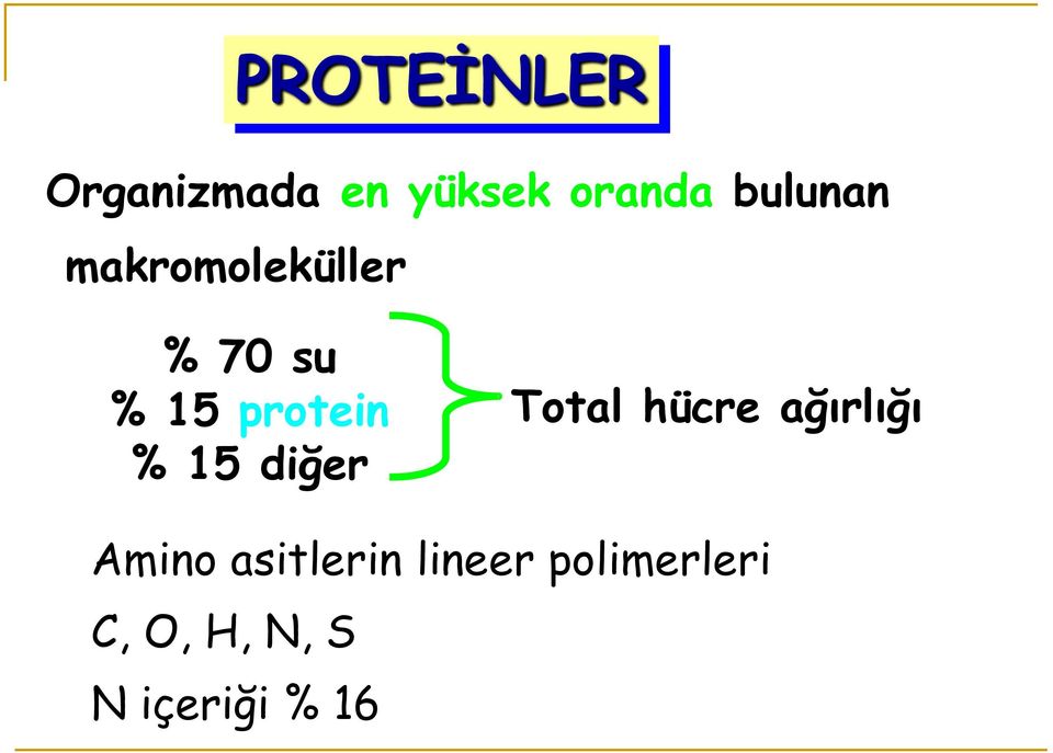 % 15 diğer Total hücre ağırlığı Amino