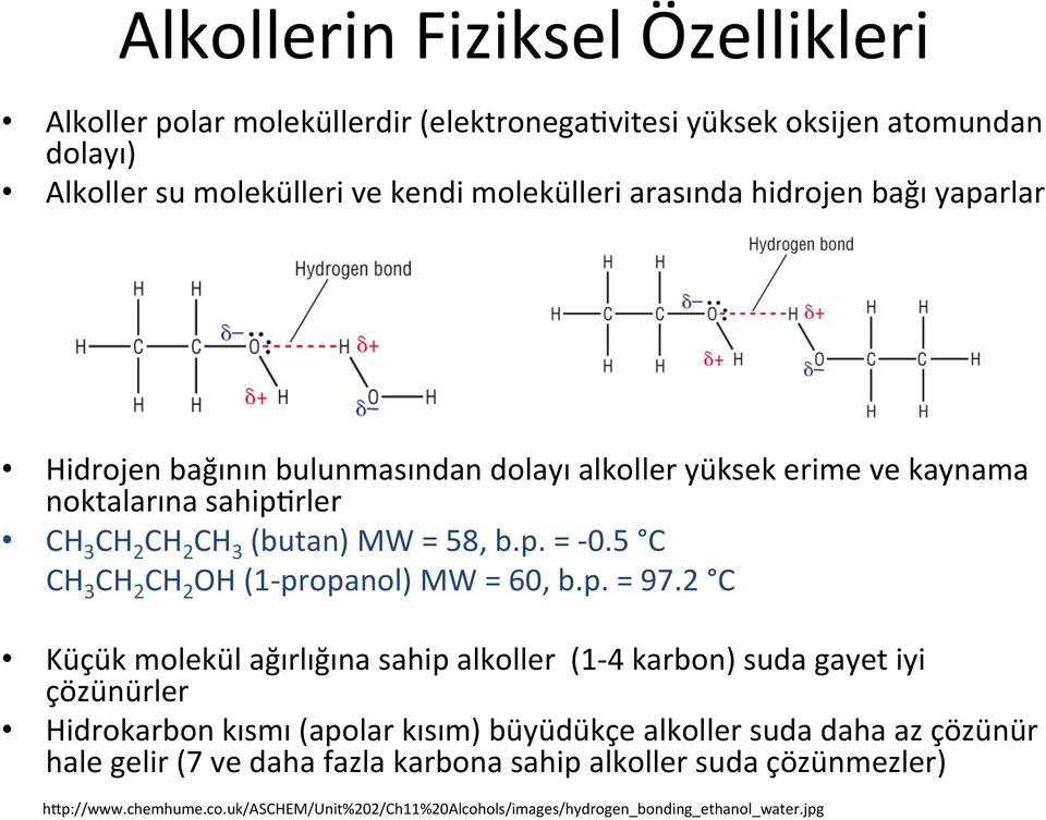 5 C CH 3 CH 2 CH 2 OH (1- propanol) MW = 60, b.p. = 97.