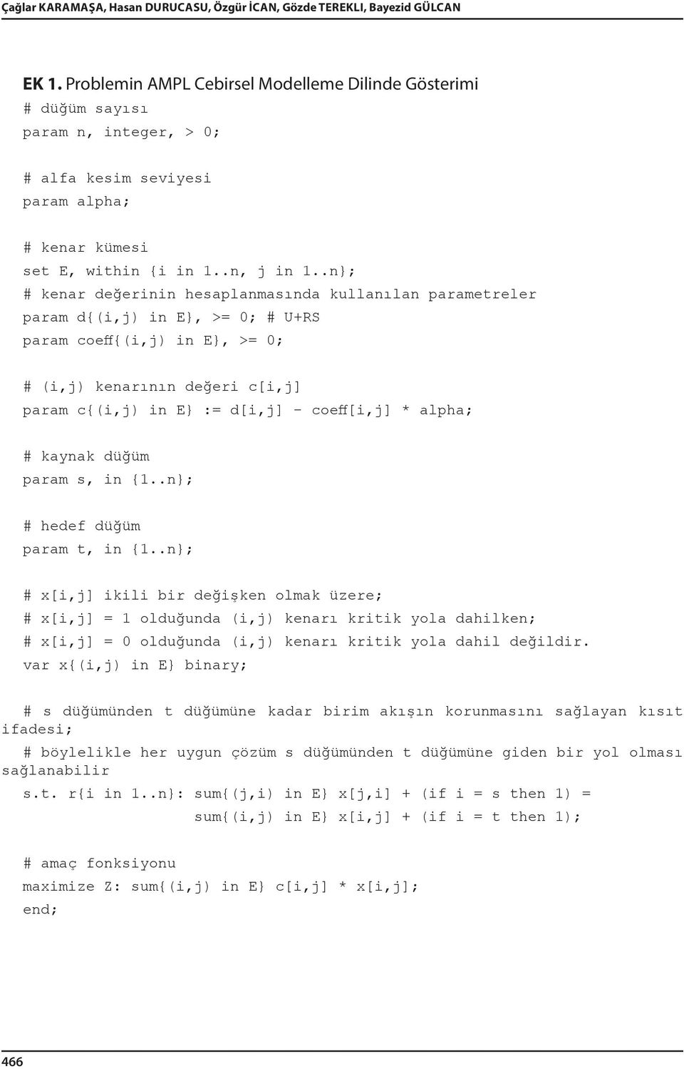 .}; # kear değerii hesaplamasıda kullaıla parametreler param d{(i,j) i E}, >= 0; # U+RS param coeff{(i,j) i E}, >= 0; # (i,j) kearıı değeri c[i,j] param c{(i,j) i E} := d[i,j] - coeff[i,j] * alpha; #