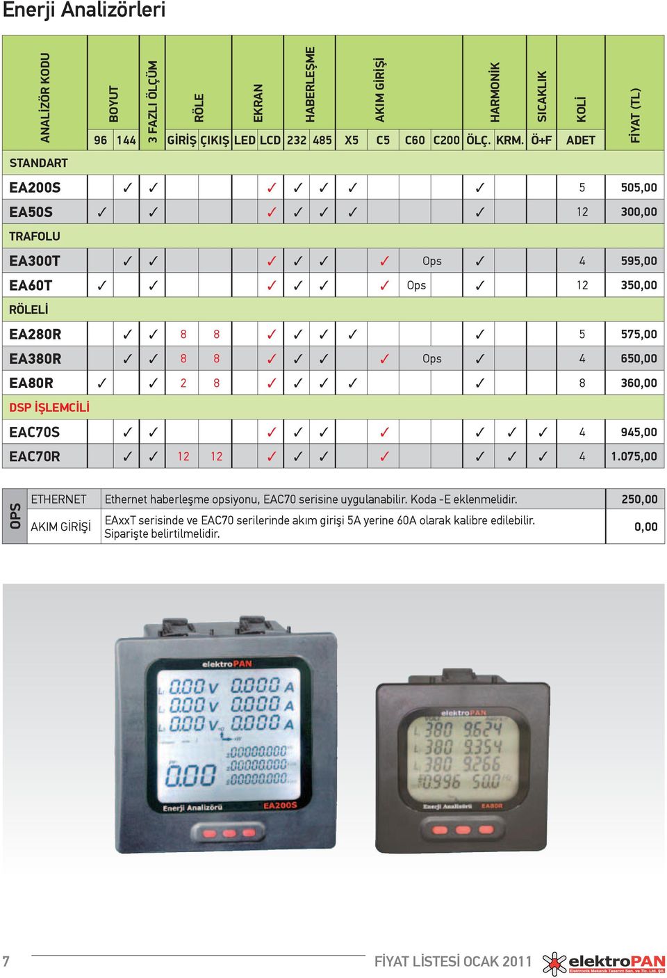 3 8 8 3 3 3 3 Ops 3 4 650,00 EA80R 3 3 2 8 3 3 3 3 3 8 360,00 DSP İŞLEMCİLİ EAC70S 3 3 3 3 3 3 3 3 3 4 945,00 EAC70R 3 3 12 12 3 3 3 3 3 3 3 4 1.