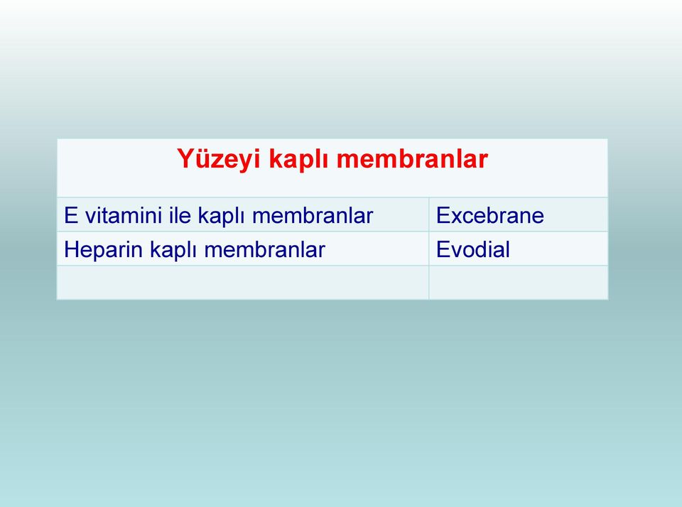 membranlar Heparin kaplı