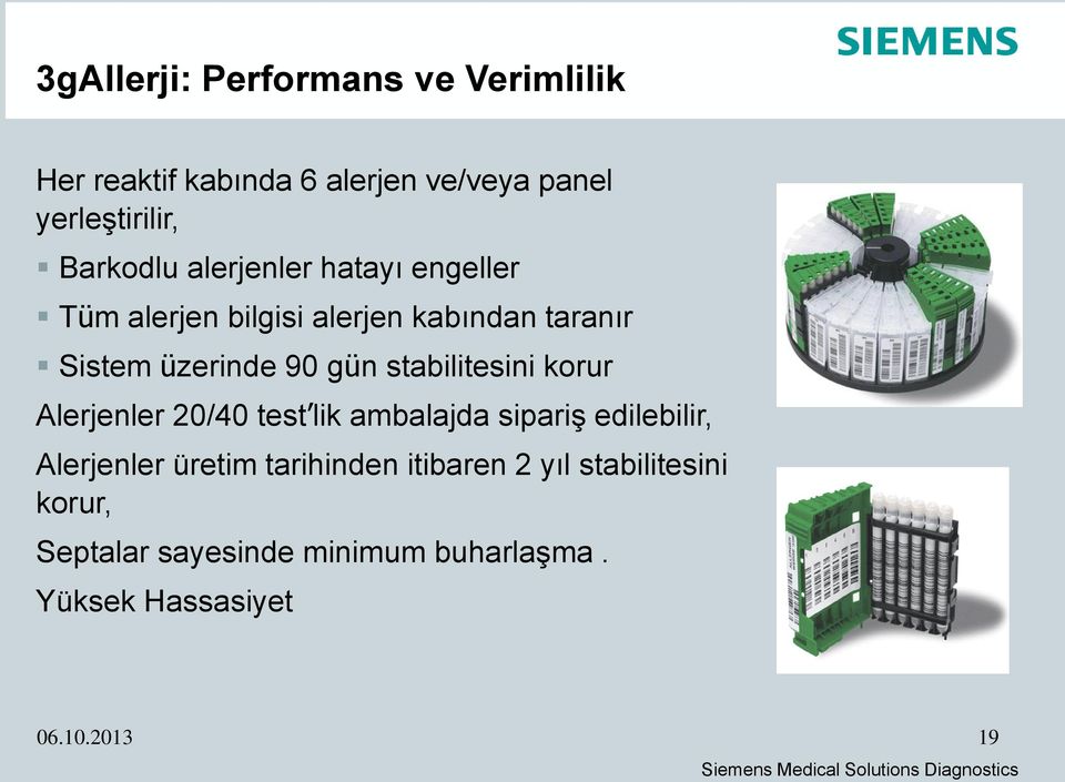 gün stabilitesini korur Alerjenler 20/40 test lik ambalajda sipariş edilebilir, Alerjenler üretim