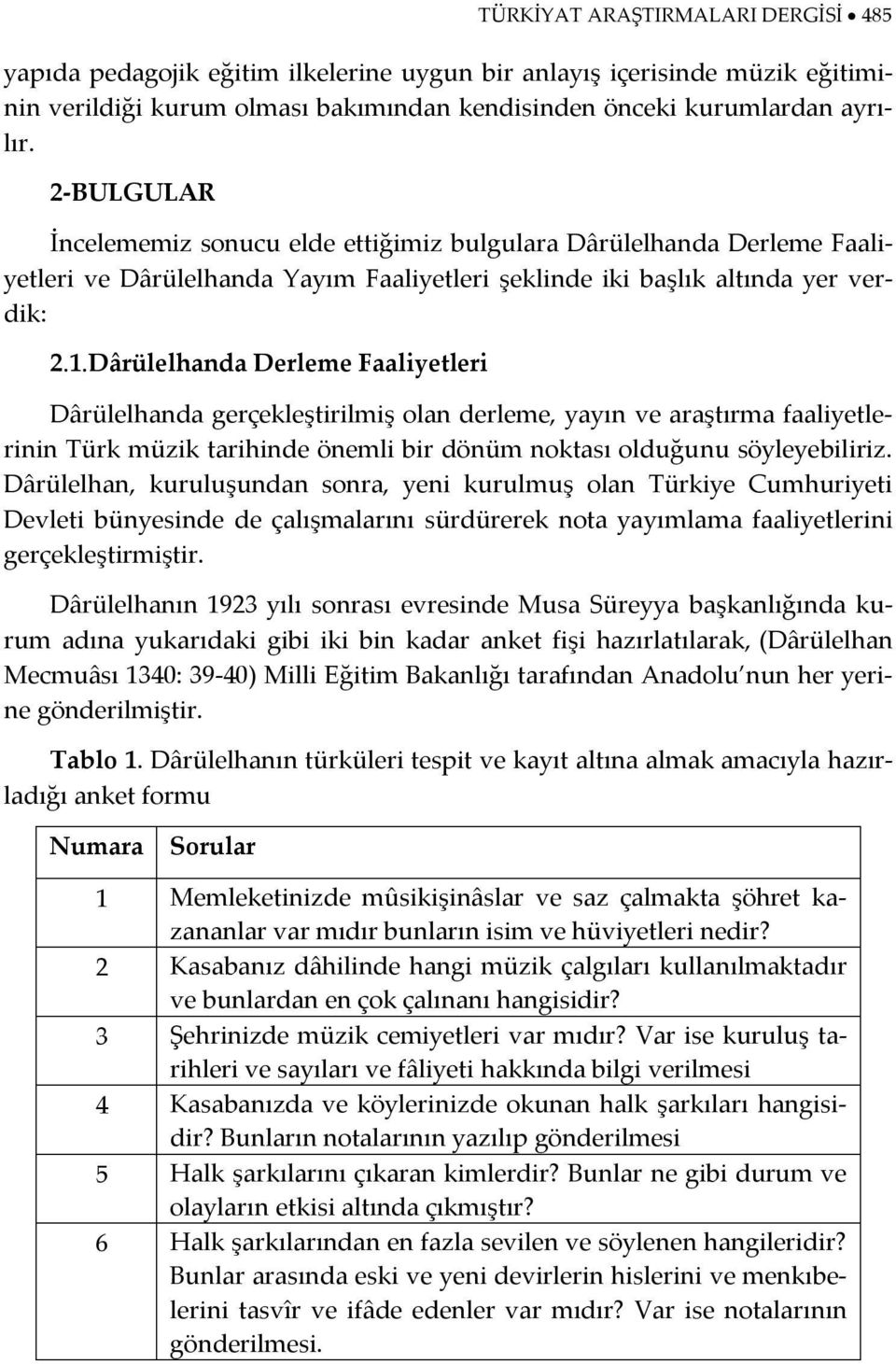 Osmanlı Devleti nde İlk Resmî Konservatuvar Olan Dârülelhanda Derleme ve  Yayım Faaliyetleri - PDF Ücretsiz indirin