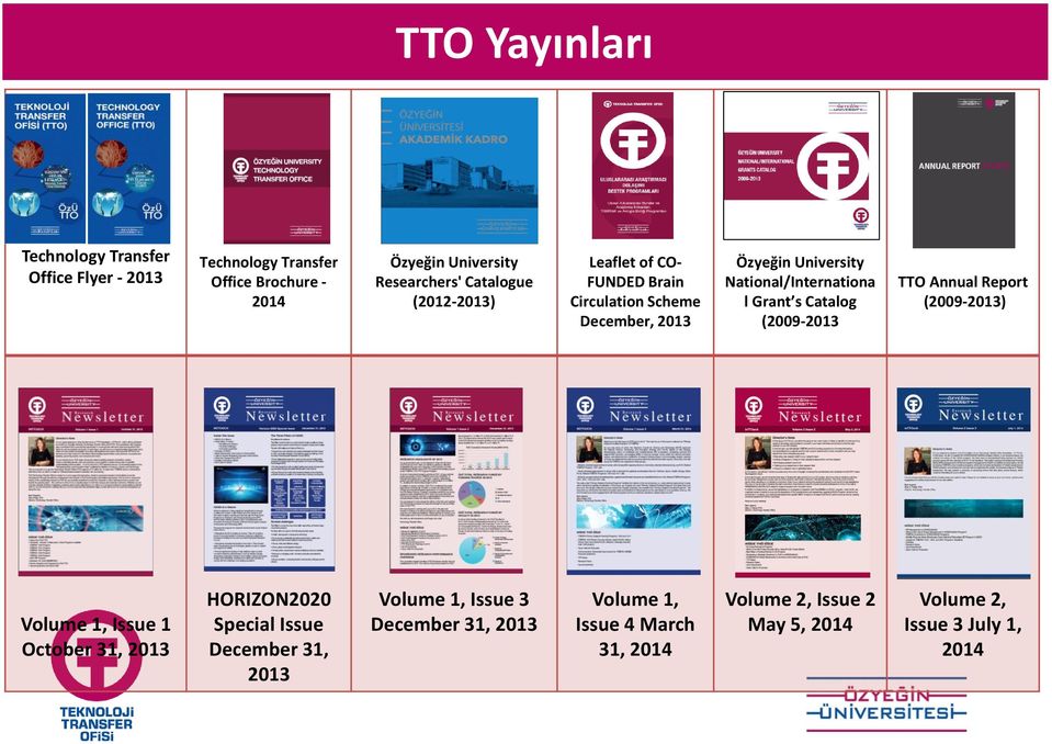 Grant s Catalog (2009-2013 TTO Annual Report (2009-2013) Volume 1, Issue 1 October 31, 2013 HORIZON2020 Special Issue December 31,