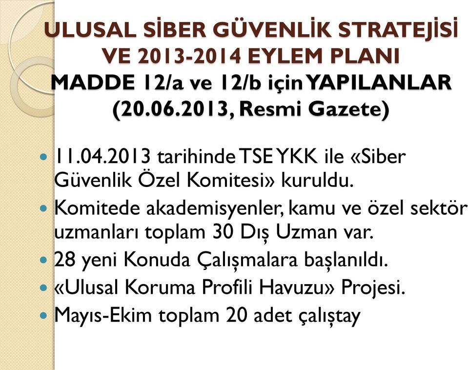 Komitede akademisyenler, kamu ve özel sektör uzmanları toplam 30 Dış Uzman var.