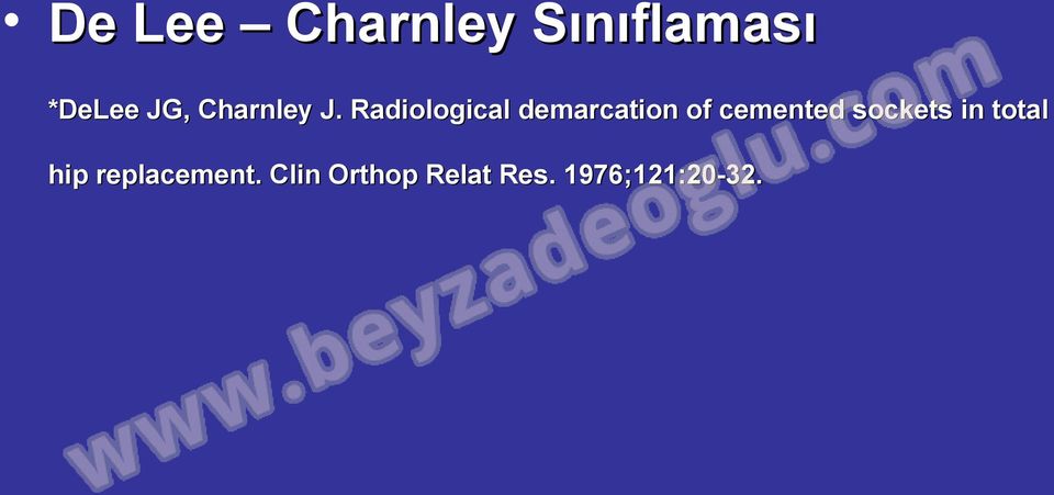 Radiological demarcation of cemented