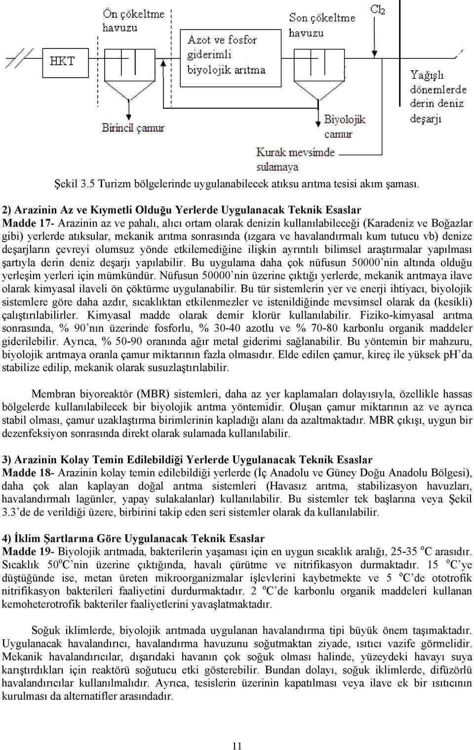 mekanik arıtma sonrasında (ızgara ve havalandırmalı kum tutucu vb) denize deşarjların çevreyi olumsuz yönde etkilemediğine ilişkin ayrıntılı bilimsel araştırmalar yapılması şartıyla derin deniz