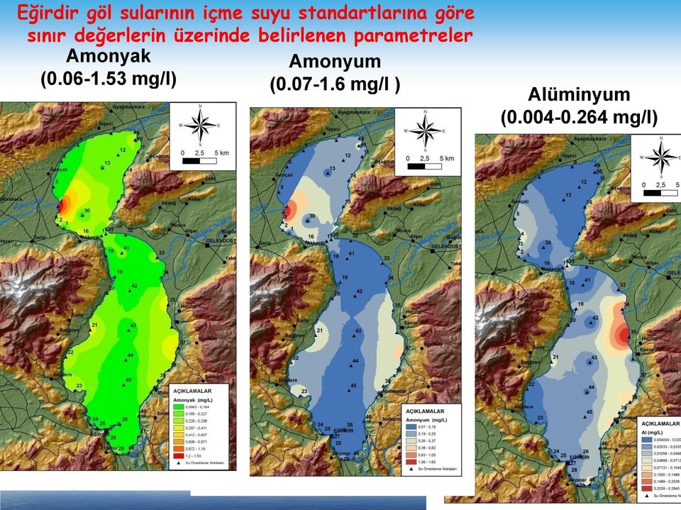 üzerinde belirlenen parametreler Amonyak