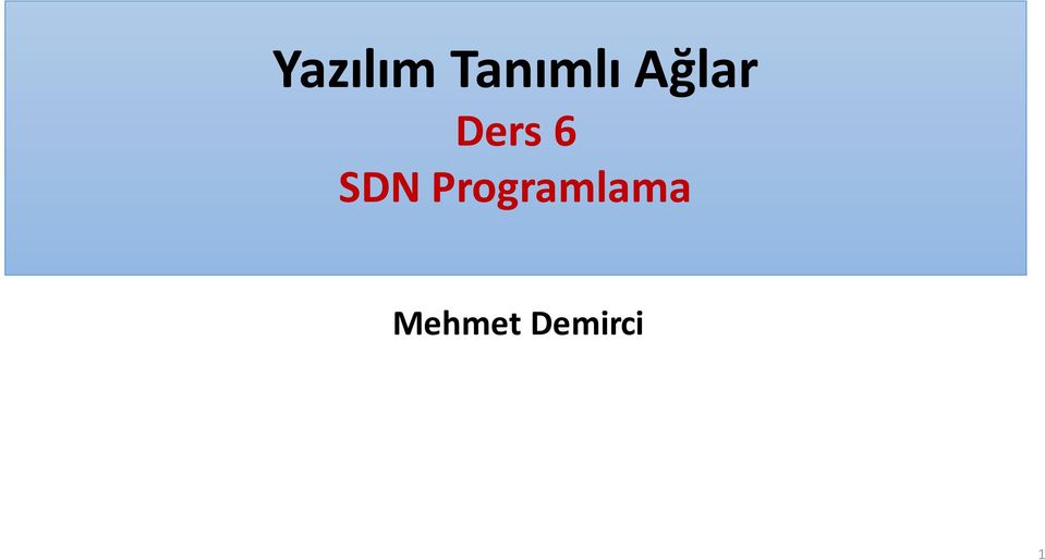 SDN Programlama
