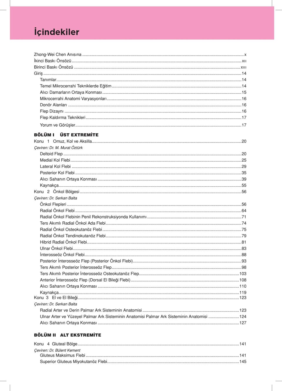 ..20 Çeviren: Dr. M. Murat Öztürk Deltoid Flep...20 Medial Kol Flebi...25 Lateral Kol Flebi...29 Posterior Kol Flebi...35 Alıcı Sahanın Ortaya Konması...39 Kaynakça...55 Konu 2 Önkol Bölgesi.