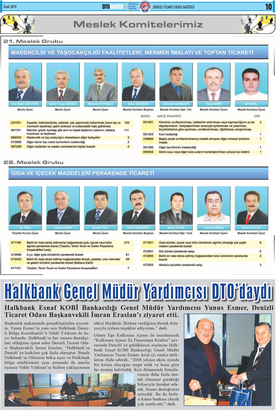 Halkbank ın her zaman destekçileri olduğuna işaret eden Denizli Ticaret Odası Başkanvekili İmran Eraslan, Halkbank ın Denizli ye katkıları çok fazla olmuştur.
