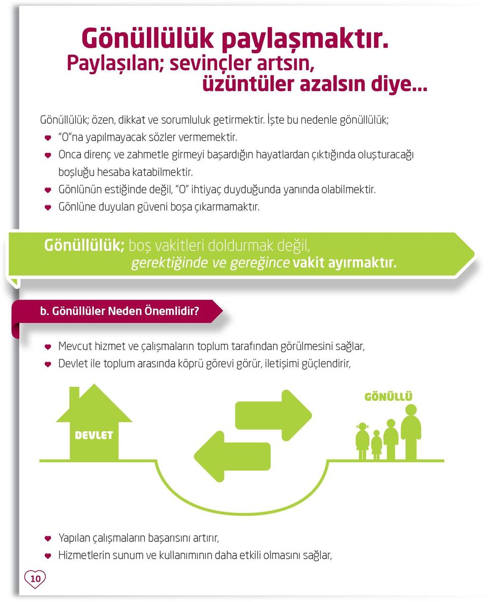 Gönlünün estiğinde değil, O ihtiyaç duyduğunda yanında olabilmektir. Gönlüne duyulan güveni boşa çıkarmamaktır. b. Gönüllüler Neden Önemlidir?