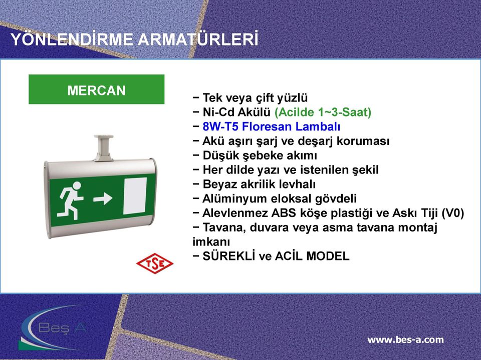 şekil Beyaz akrilik levhalı Alüminyum eloksal gövdeli Alevlenmez ABS köşe