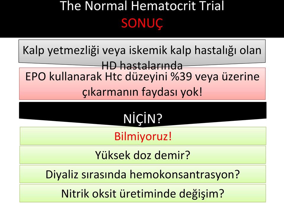 üzerine çıkarmanın faydası yok! NİÇİN? Bilmiyoruz! Yüksek doz demir?