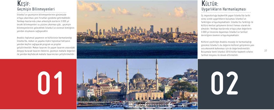 Anadolu toplumsal yaşamının ve kültürünün harmanlandığı İstanbul da, mekan ve yaşama ilişkin toplumsal hafızanın yeniden keşfini sağlayacak program ve projeler geliştirilmelidir.