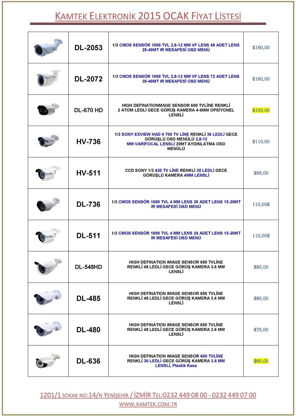 2,8-12 MM VARİFOCAL 20MT AYDINLATMA OSD MENÜLÜ HV-511 CCD SONY 1/3 420 TV LİNE RENKLİ 30 LEDLİ GECE GÖRÜŞLÜ KAMERA 4MM $95,00 DL-736 1/3 CMOS SENSÖR 1000 TVL 4 MM LENS 30 ADET LENS 15-20MT IR