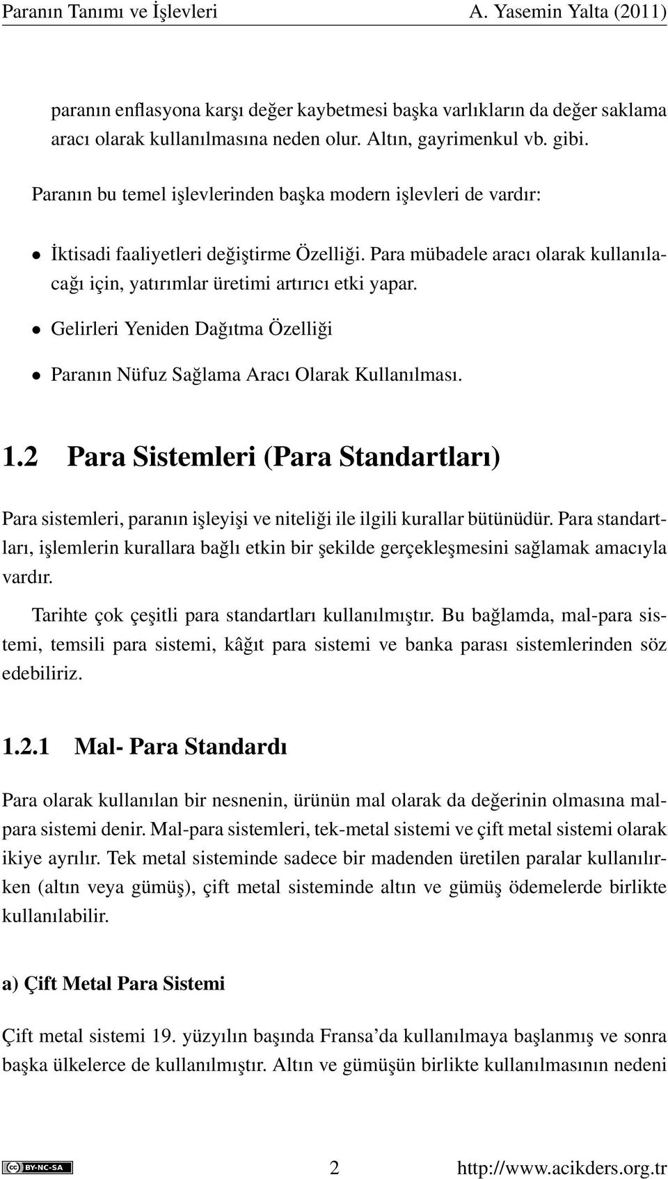 Bölüm 1. Paranın Tanımı ve İşlevleri. 1.1 Para Tanımı - PDF Ücretsiz indirin