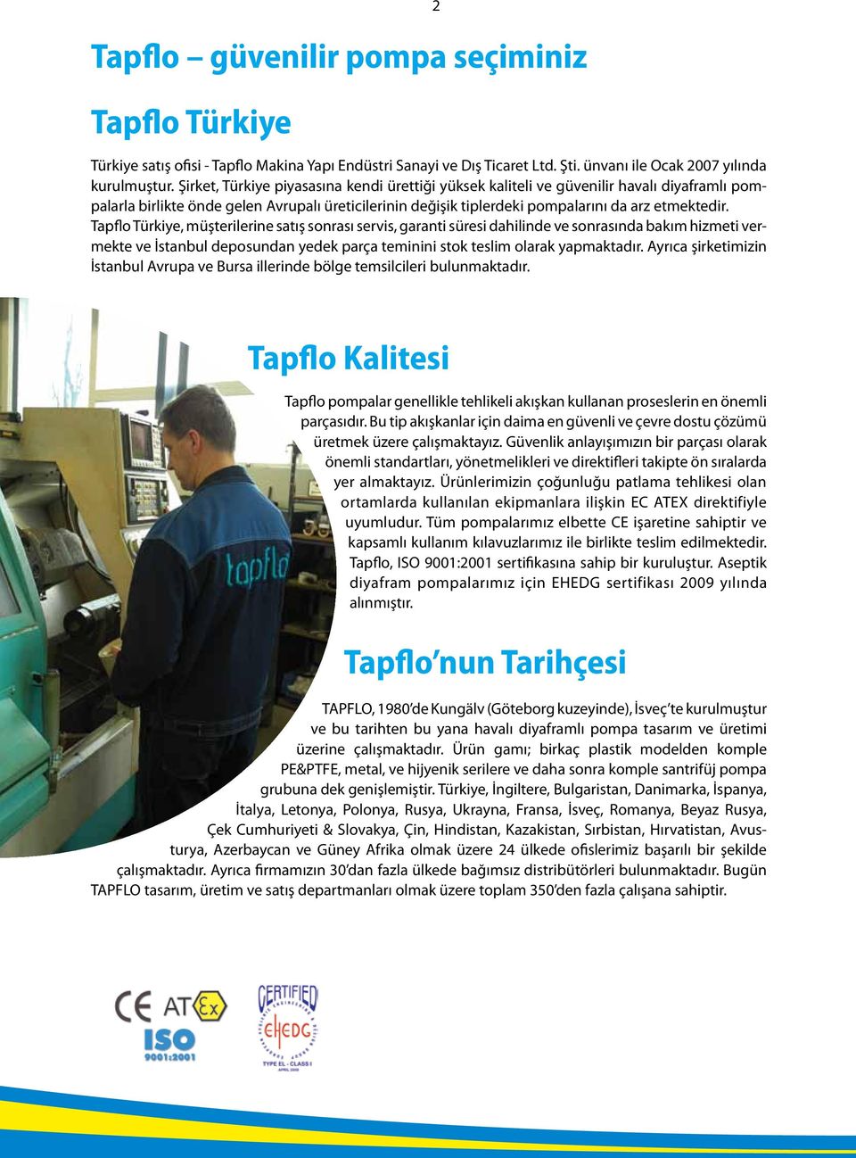 Tapflo Türkiye, müşterilerine satış sonrası servis, garanti süresi dahilinde ve sonrasında bakım hizmeti vermekte ve İstanbul deposundan yedek parça teminini stok teslim olarak yapmaktadır.