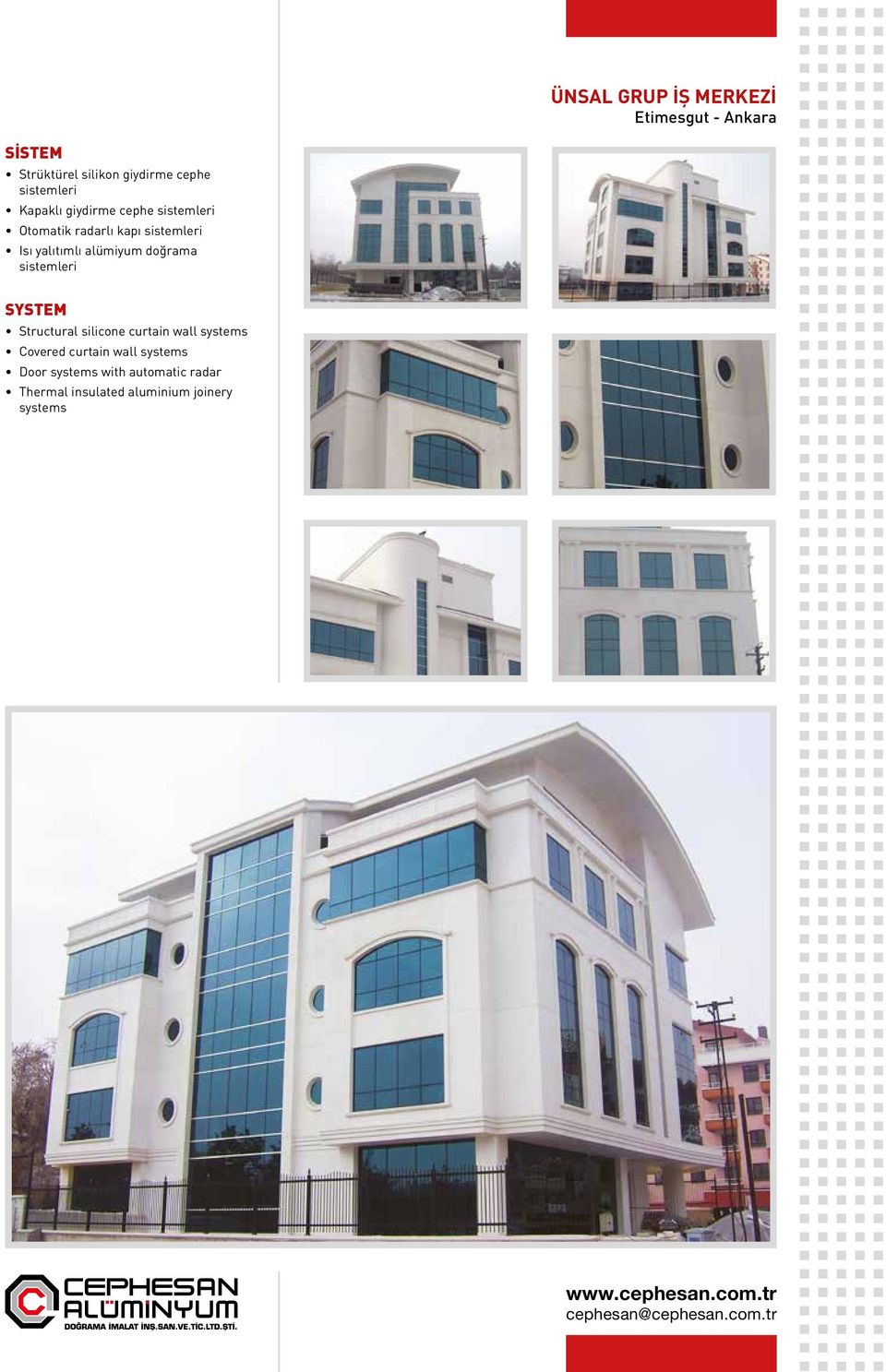 doğrama Structural silicone curtain wall systems Covered curtain wall
