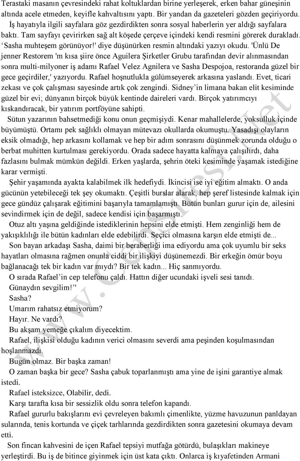 Sasha muhteşem görünüyor!' diye düşünürken resmin altındaki yazıyı okudu.