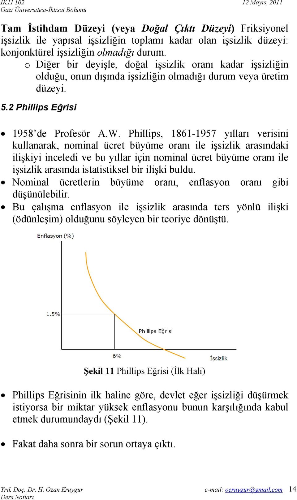 Phillips, 1861-1957 yılları verisini kullanarak, nominal ücret büyüme oranı ile işsizlik arasındaki ilişkiyi inceledi ve bu yıllar için nominal ücret büyüme oranı ile işsizlik arasında istatistiksel