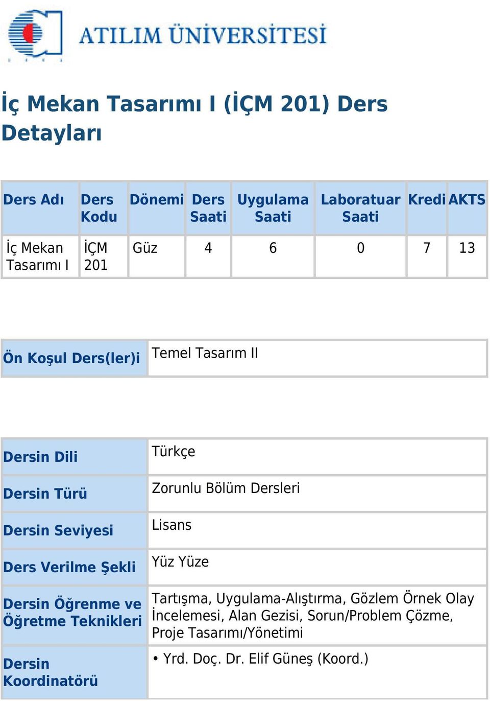 Şekli Türkçe Zorunlu Bölüm Dersleri Lisans Yüz Yüze Dersin Öğrenme ve Öğretme Teknikleri Dersin Koordinatörü Tartışma,