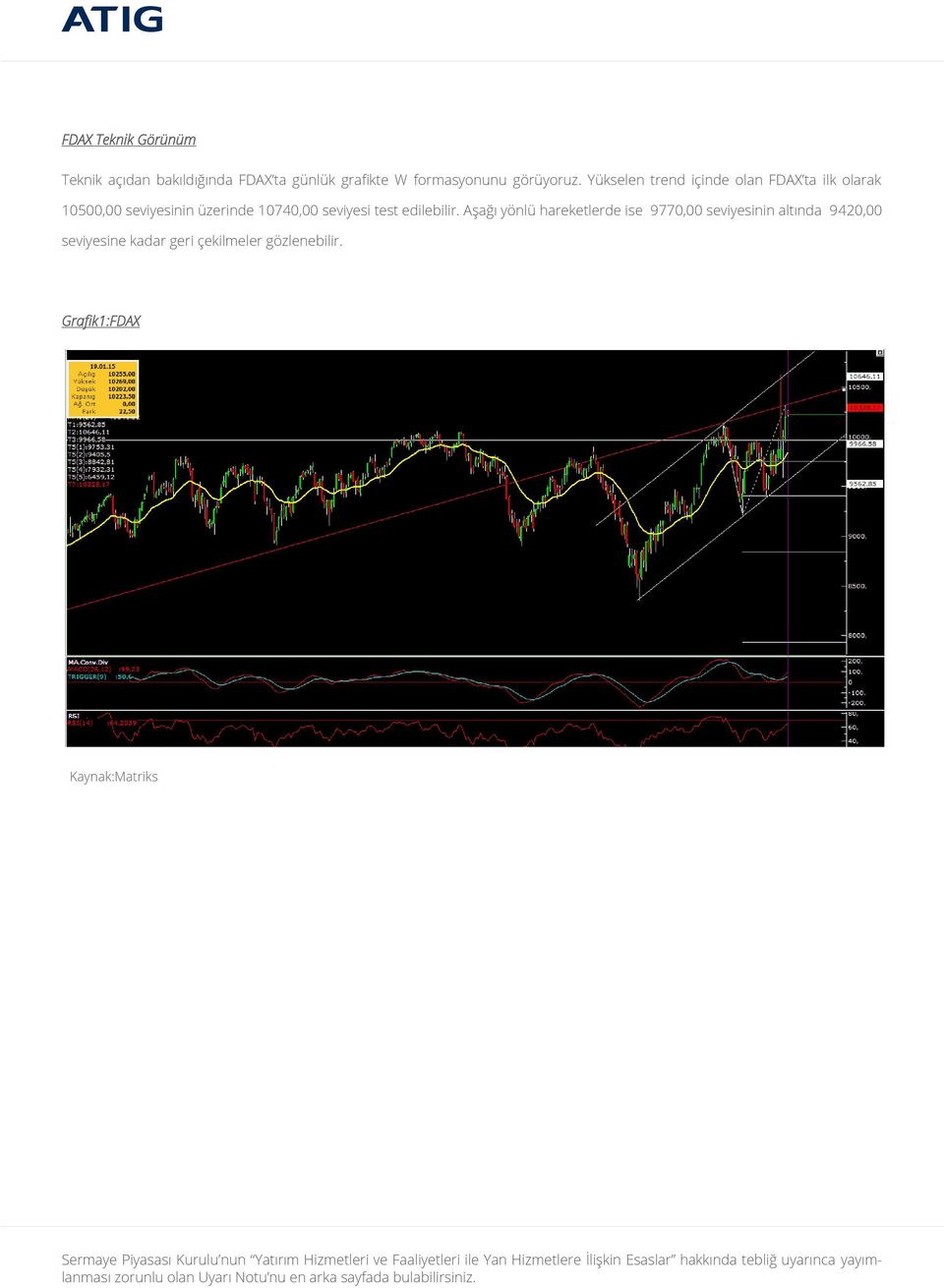 Yükselen trend içinde olan FDAX ta ilk olarak 10500,00 seviyesinin üzerinde 10740,00