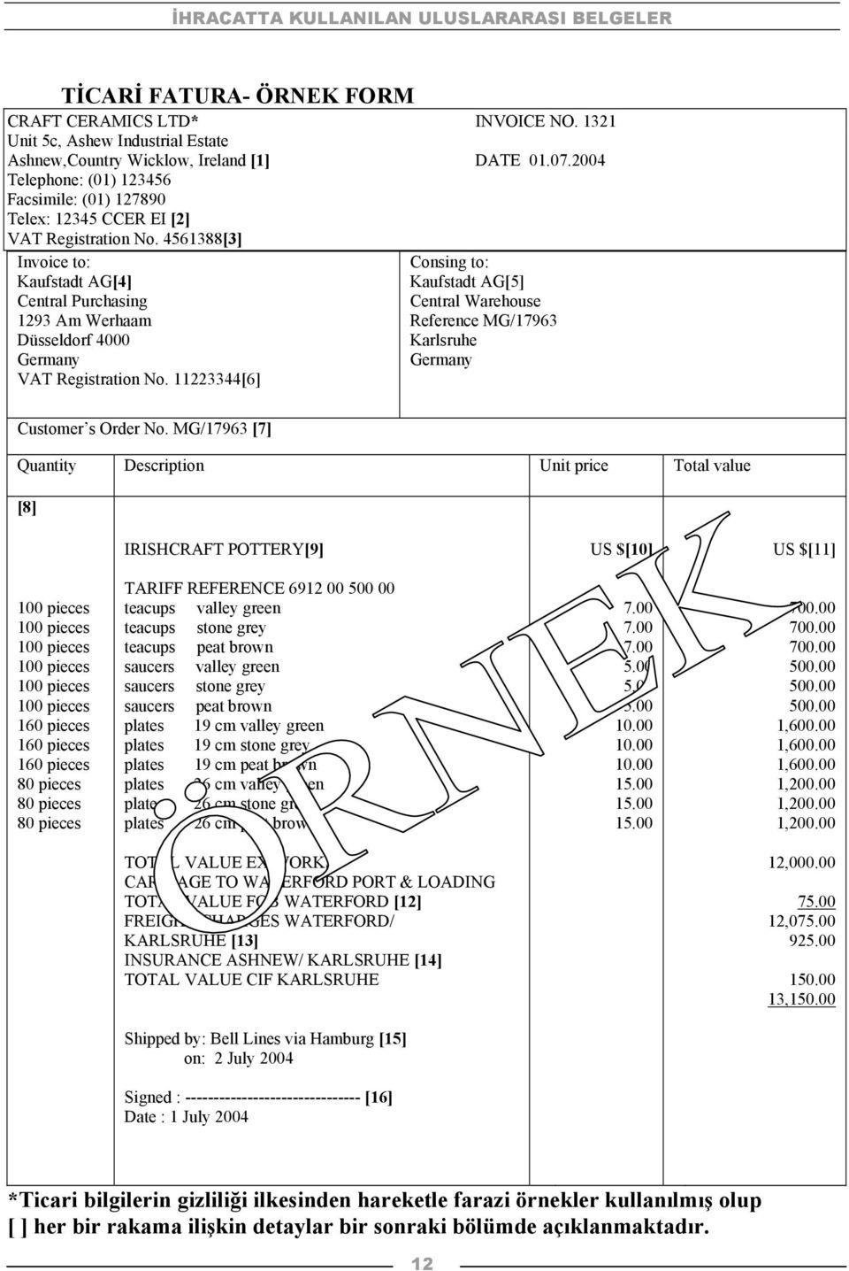 4561388[3] Invoice to: Kaufstadt AG[4] Central Purchasing 1293 Am Werhaam Düsseldorf 4000 Germany VAT Registration No.