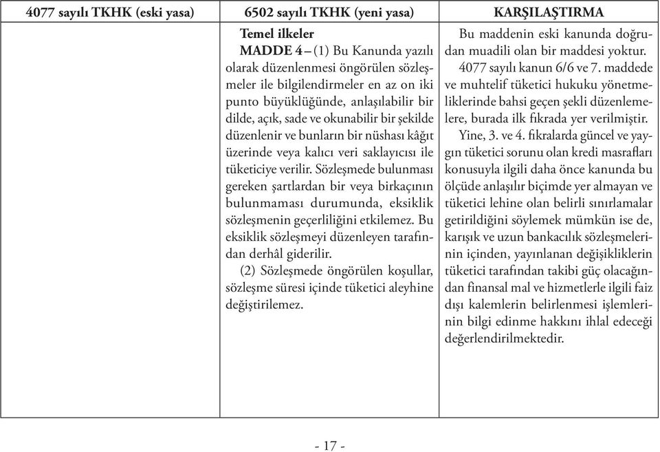 Sözleşmede bulunması gereken şartlardan bir veya birkaçının bulunmaması durumunda, eksiklik sözleşmenin geçerliliğini etkilemez. Bu eksiklik sözleşmeyi düzenleyen tarafından derhâl giderilir.