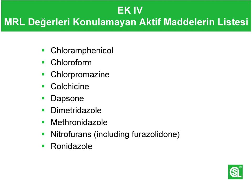 Chlorpromazine Colchicine Dapsone Dimetridazole