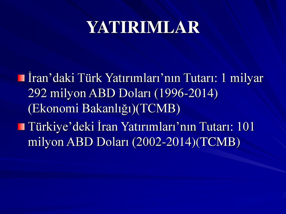 (Ekonomi Bakanlığı)(TCMB) Türkiye deki İran