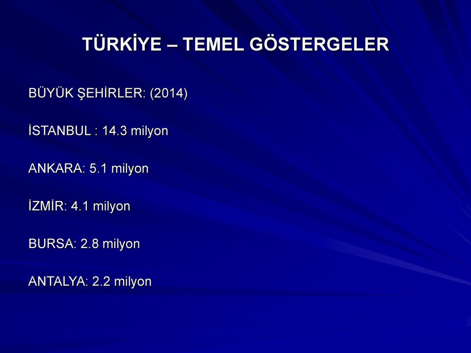 3 milyon ANKARA: 5.1 milyon İZMİR: 4.